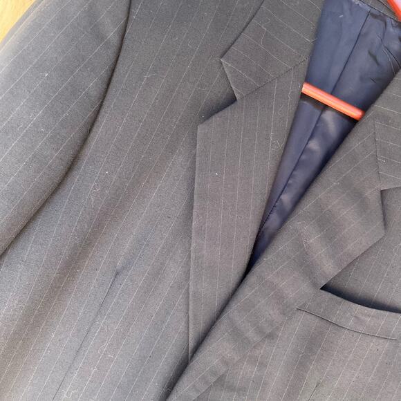 Vintage Carrol & Company Blazer 40S Pin Stripe Men's Sports Jacket 2 Button Glam - Picture 4 of 10